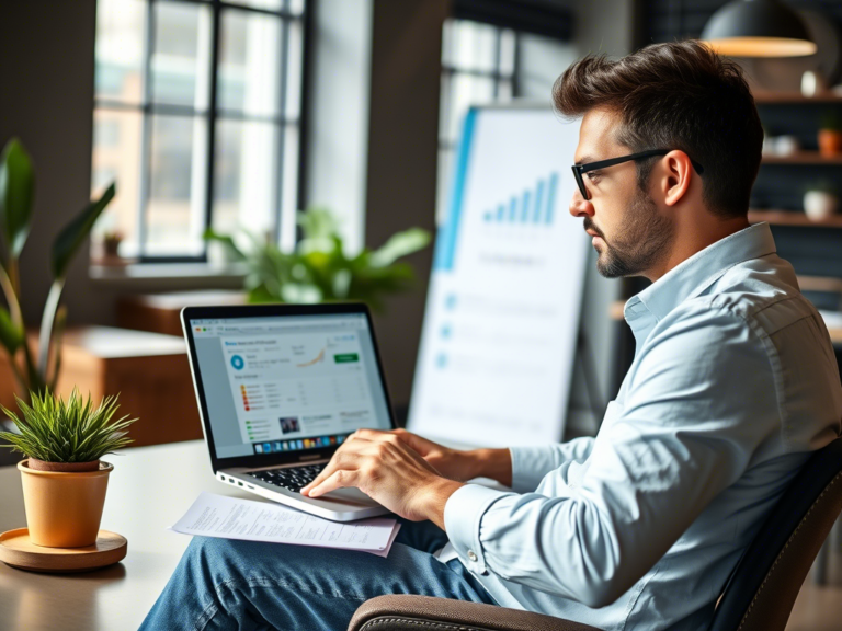 Professional freelancer comparing the best freelance websites of 2025 on laptop screen