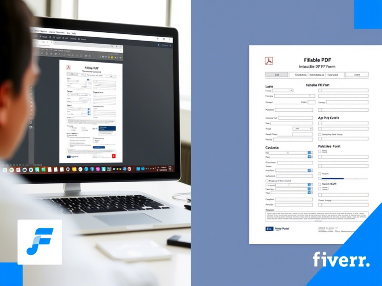 Professional fillable PDF form design on Fiverr platform with comparison of the best designers